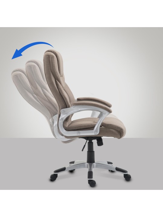 Chaise de bureau Texas V2 en tissu, taupe