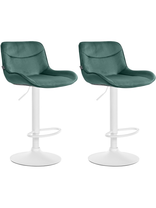 Lot de 2 tabourets de bar Vonore velours, vert