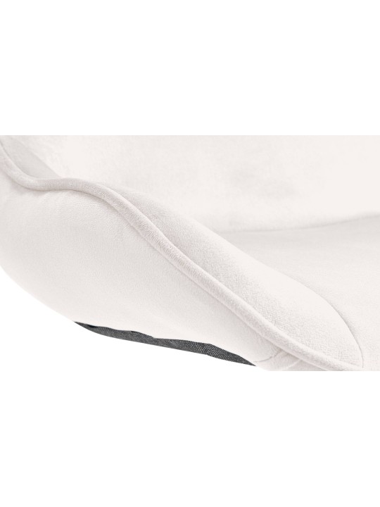 Lot de 2 tabourets de bar Vonore velours chrome, crème