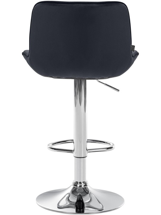 Lot de 2 tabourets de bar Vonore velours chrome, noir