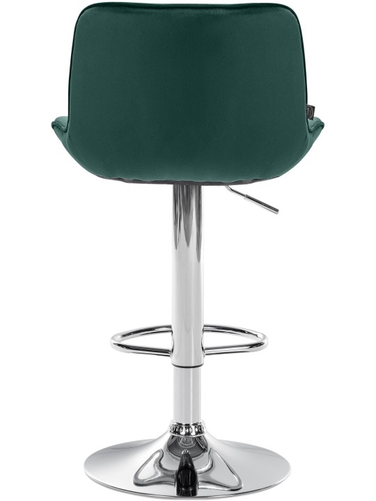 Lot de 2 tabourets de bar Vonore velours chrome, vert