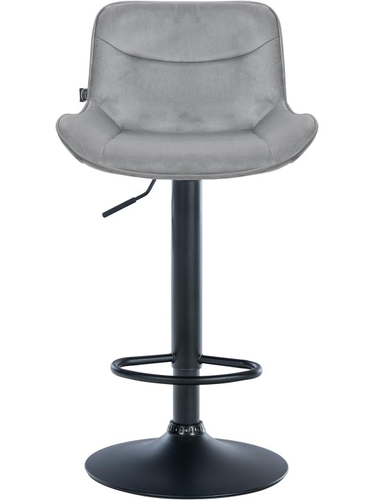 Lot de 2 tabourets de bar Vonore velours, gris Lot de 2 tabourets de bar Vonore velours, gris