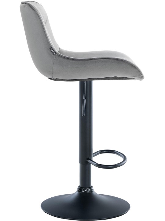 Lot de 2 tabourets de bar Vonore velours, gris Lot de 2 tabourets de bar Vonore velours, gris