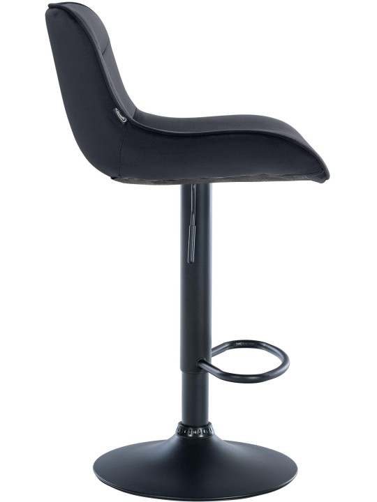 Lot de 2 tabourets de bar Vonore velours, noir