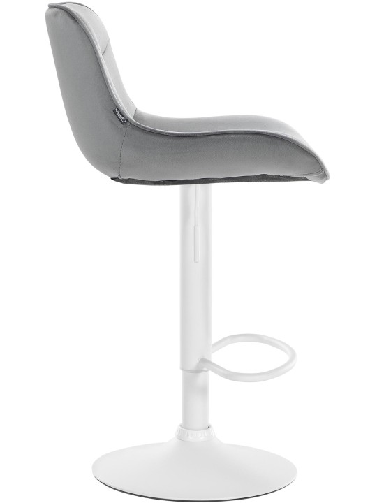 Lot de 2 tabourets de bar Vonore velours, gris