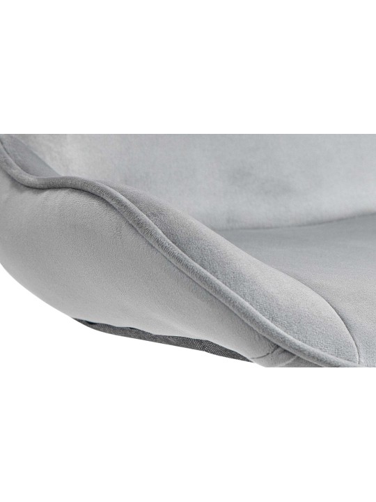 Lot de 2 tabourets de bar Vonore velours, gris