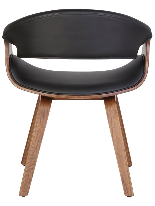 Lot de 2 chaises de salle à manger Foley simili cuir, chêne/noir