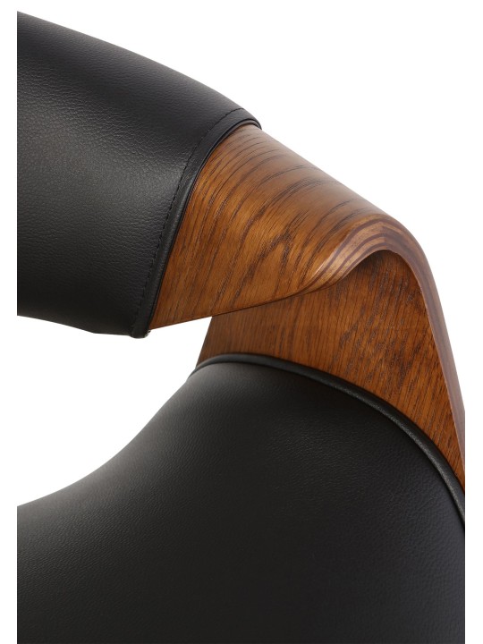 Lot de 2 chaises de salle à manger Foley simili cuir, chêne/noir