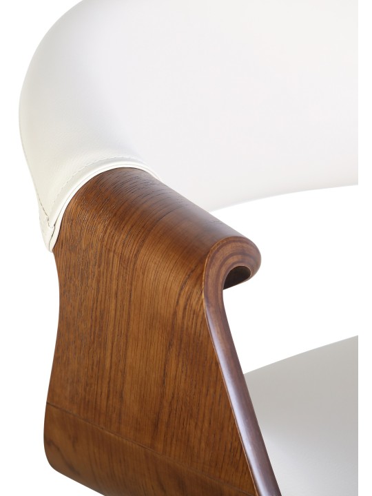 Lot de 2 chaises de salle à manger Foley simili cuir, chêne/crème