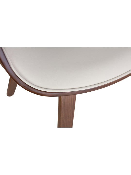 Lot de 2 chaises de salle à manger Foley simili cuir, chêne/crème