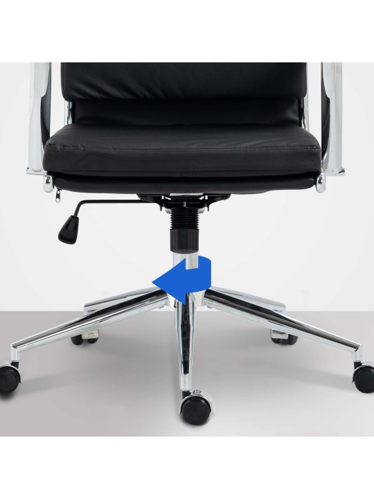 Chaise de bureau Cleveland simili cuir, noir