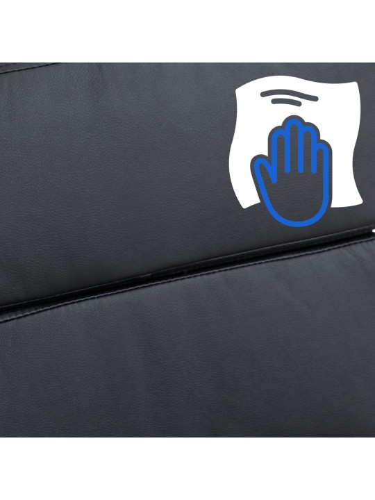 Chaise de bureau Cleveland simili cuir, noir