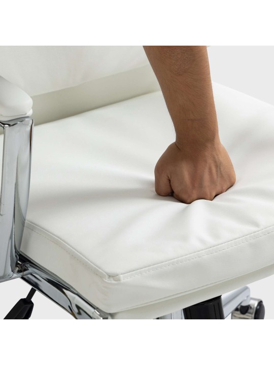 Chaise de bureau Cleveland simili cuir, blanc