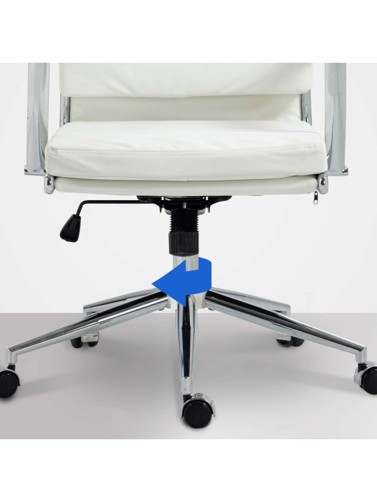 Chaise de bureau Cleveland simili cuir, blanc