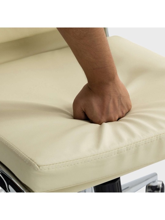 Chaise de bureau Cleveland simili cuir, crème Chaise de bureau Cleveland simili cuir, crème