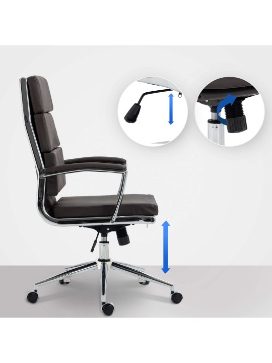 Chaise de bureau Cleveland simili cuir, brun Chaise de bureau Cleveland simili cuir, brun