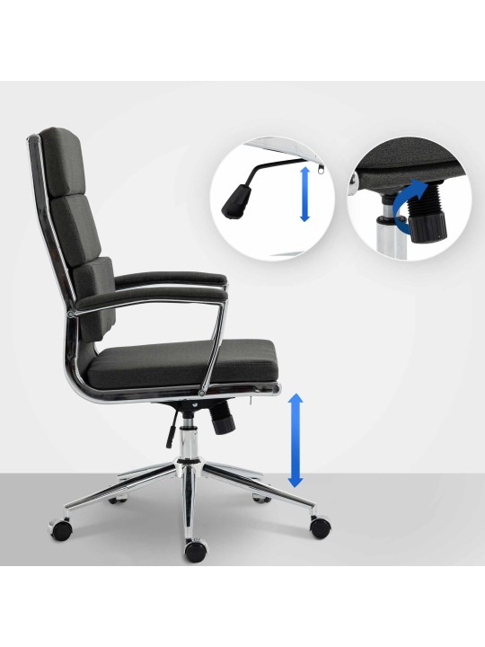 Chaise de bureau Cleveland tissu, gris foncé Chaise de bureau Cleveland tissu, gris foncé