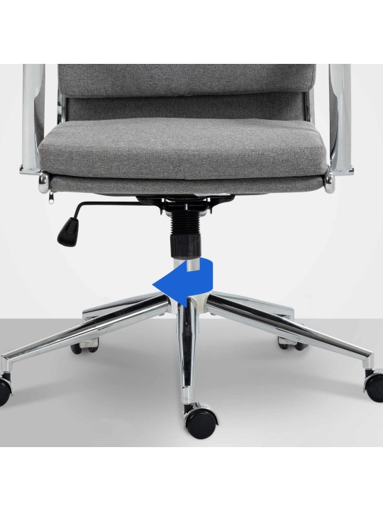 Chaise de bureau Cleveland tissu, gris