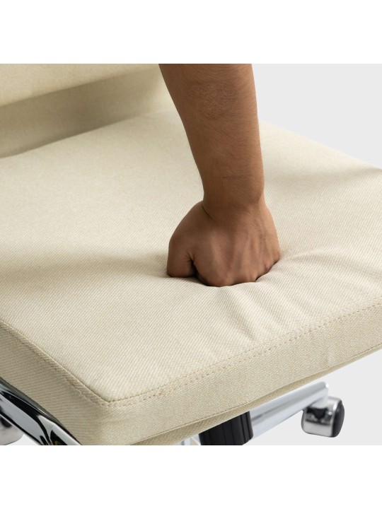 Chaise de bureau Cleveland tissu, crème