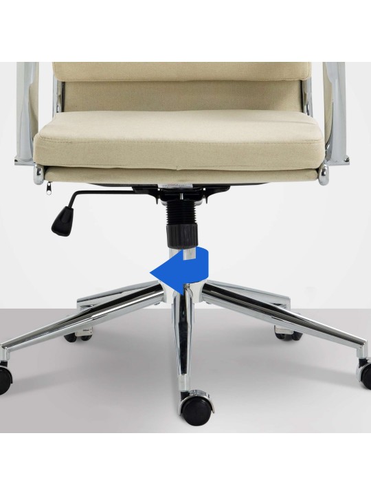 Chaise de bureau Cleveland tissu, crème