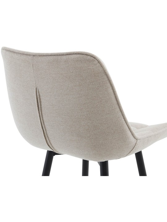 Lot de 2 tabourets de bar tissu Dartford, crème