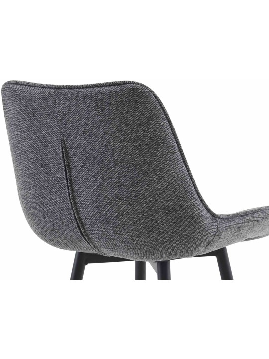 Lot de 2 tabourets de bar tissu Dartford, gris foncé