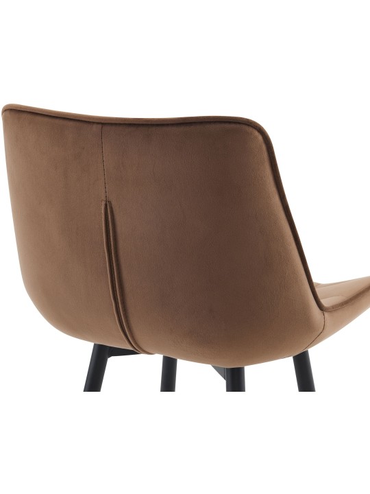 Lot de 2 tabourets de bar Dartford velours, brun Lot de 2 tabourets de bar Dartford velours, brun