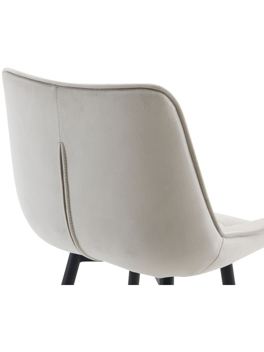 Lot de 2 tabourets de bar Dartford velours, gris Lot de 2 tabourets de bar Dartford velours, gris