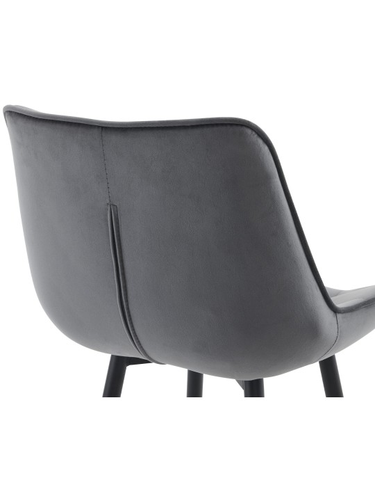 Lot de 2 tabourets de bar Dartford velours, gris foncé Lot de 2 tabourets de bar Dartford velours, gris foncé