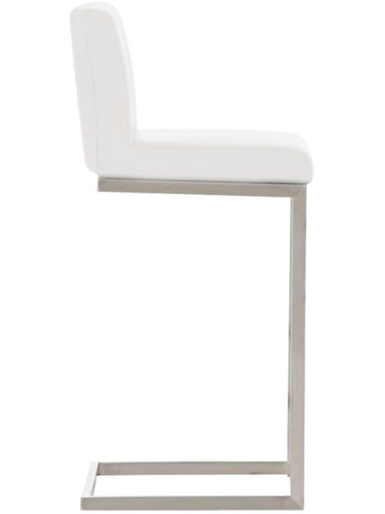 Lot de 2 tabourets de bar Paros simili cuir, blanc
