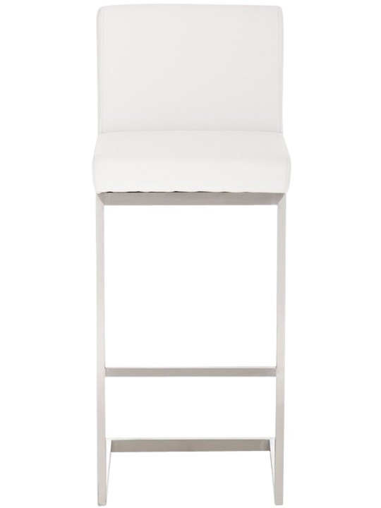 Lot de 2 tabourets de bar Paros simili cuir, blanc