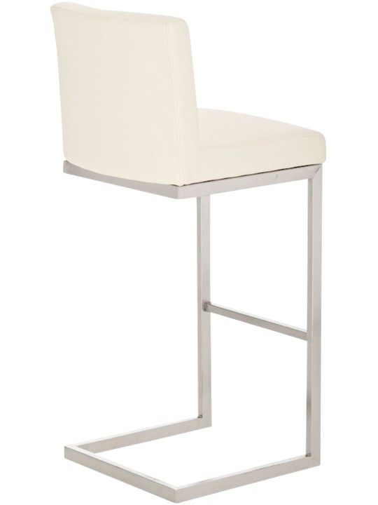 Lot de 2 tabourets de bar Paros simili cuir, crème