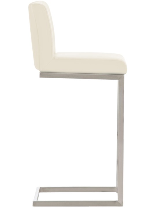 Lot de 2 tabourets de bar Paros simili cuir, crème