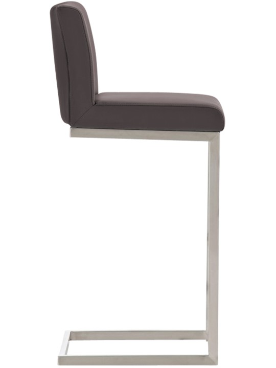 Lot de 2 tabourets de bar Paros simili cuir, brun