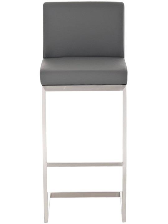 Lot de 2 tabourets de bar Paros simili cuir, gris Lot de 2 tabourets de bar Paros simili cuir, gris