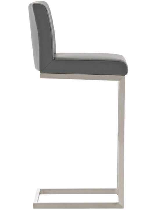 Lot de 2 tabourets de bar Paros simili cuir, gris Lot de 2 tabourets de bar Paros simili cuir, gris