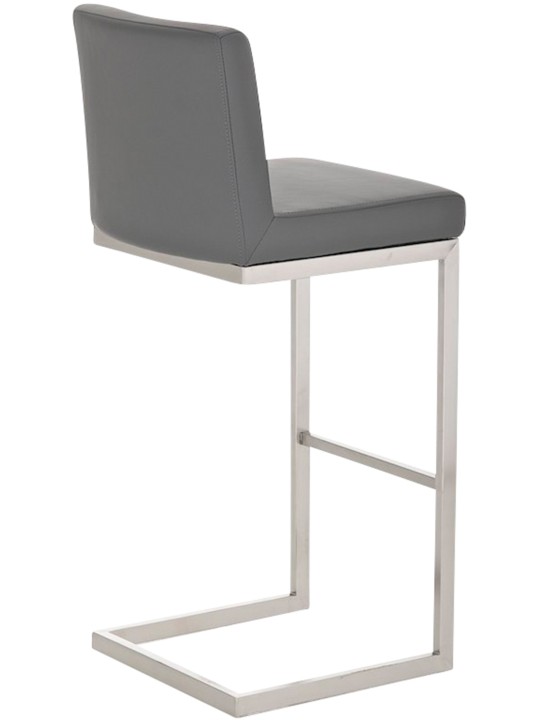 Lot de 2 tabourets de bar Paros simili cuir, gris Lot de 2 tabourets de bar Paros simili cuir, gris