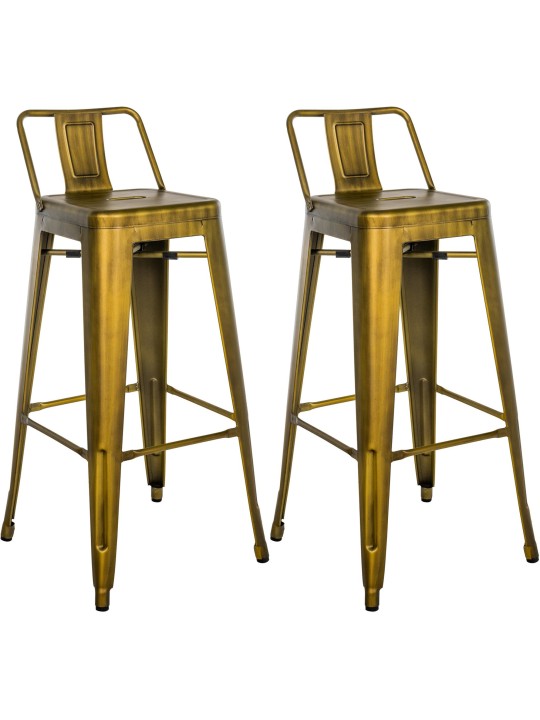Lot de 2 tabourets de bar Mason, or