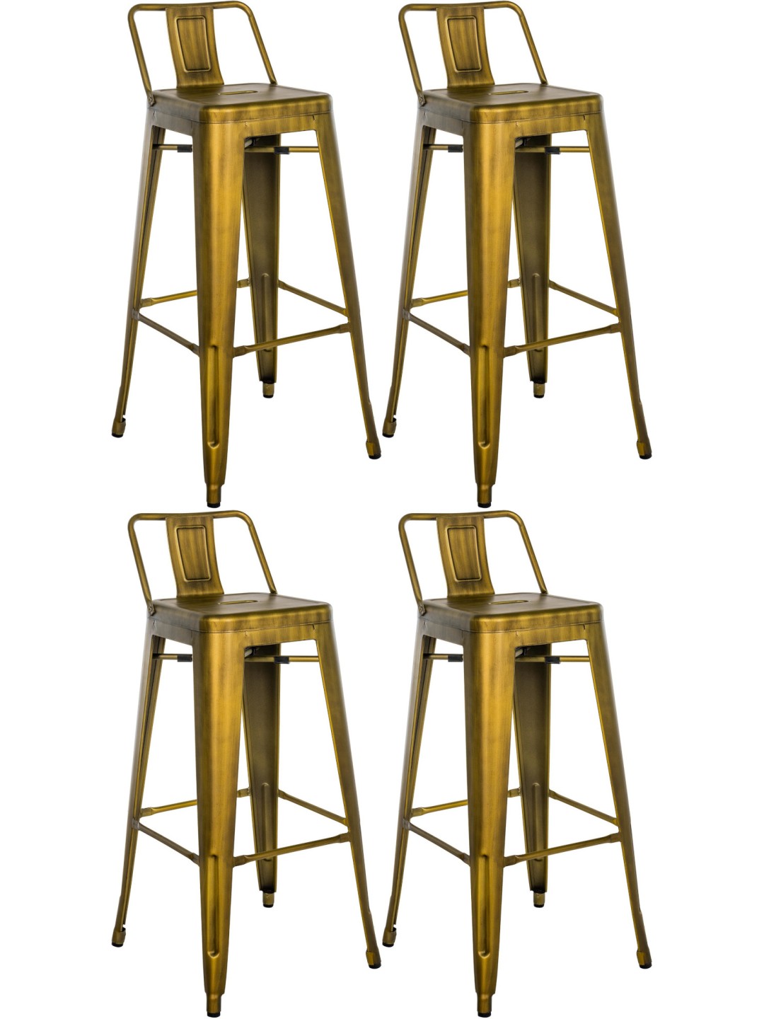 Lot de 4 tabourets de bar Mason, or