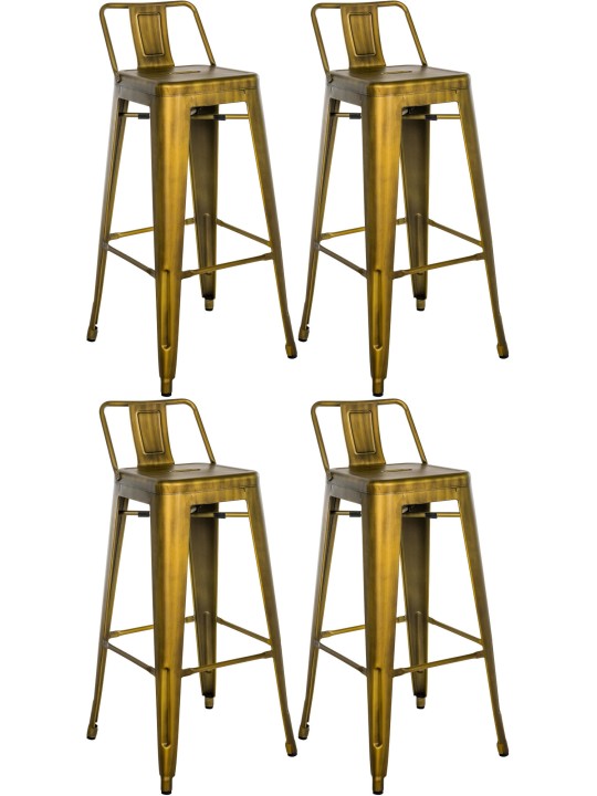 Lot de 4 tabourets de bar Mason, or Lot de 4 tabourets de bar Mason, or