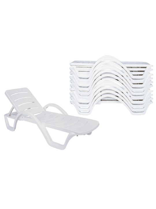 Lot de 10 bains de soleil Havana, blanc Lot de 10 bains de soleil Havana, blanc