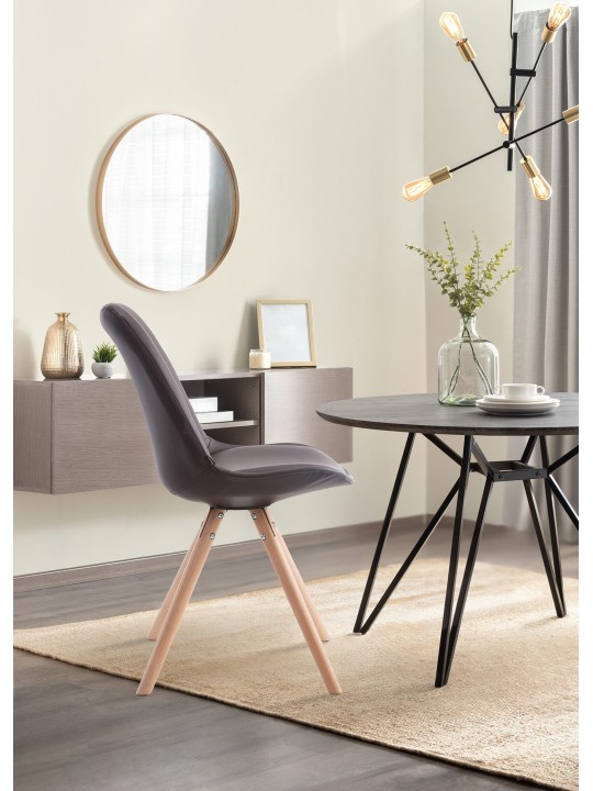 Chaise visiteur Laval Natura ronde, brun