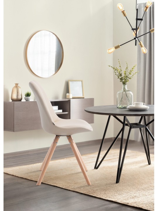 Chaise visiteur Laval Natura ronde, crème