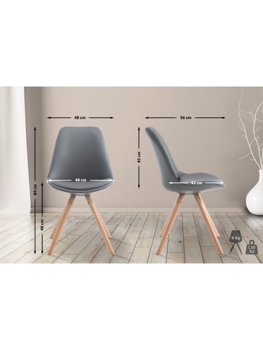 Chaise visiteur Laval Natura ronde, gris Chaise visiteur Laval Natura ronde, gris