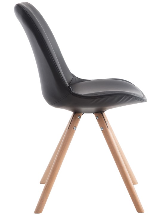 Chaise visiteur Laval Natura ronde, noir