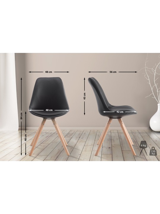 Chaise visiteur Laval Natura ronde, noir