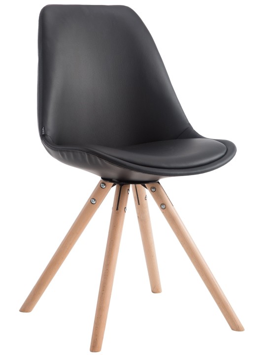 Chaise visiteur Laval Natura ronde, noir