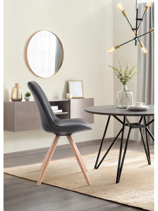 Chaise visiteur Laval Natura ronde, noir