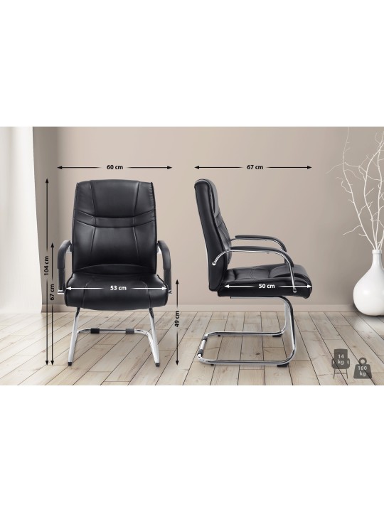 Chaise visiteur Attila, noir