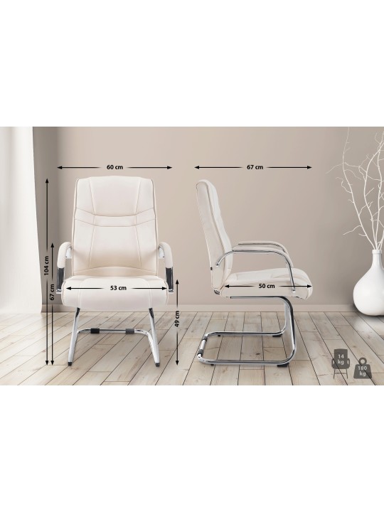 Chaise visiteur Attila, crème